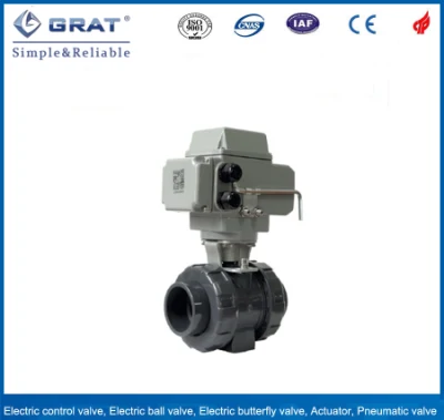 Plastic Electric Ball Valve for Water Acid and Corrosive Liquid