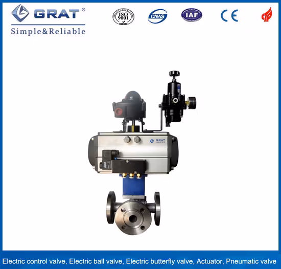 DN50 SS304 JIS10K Single Action Pneumatic Control Ball Valve for Palm Oil